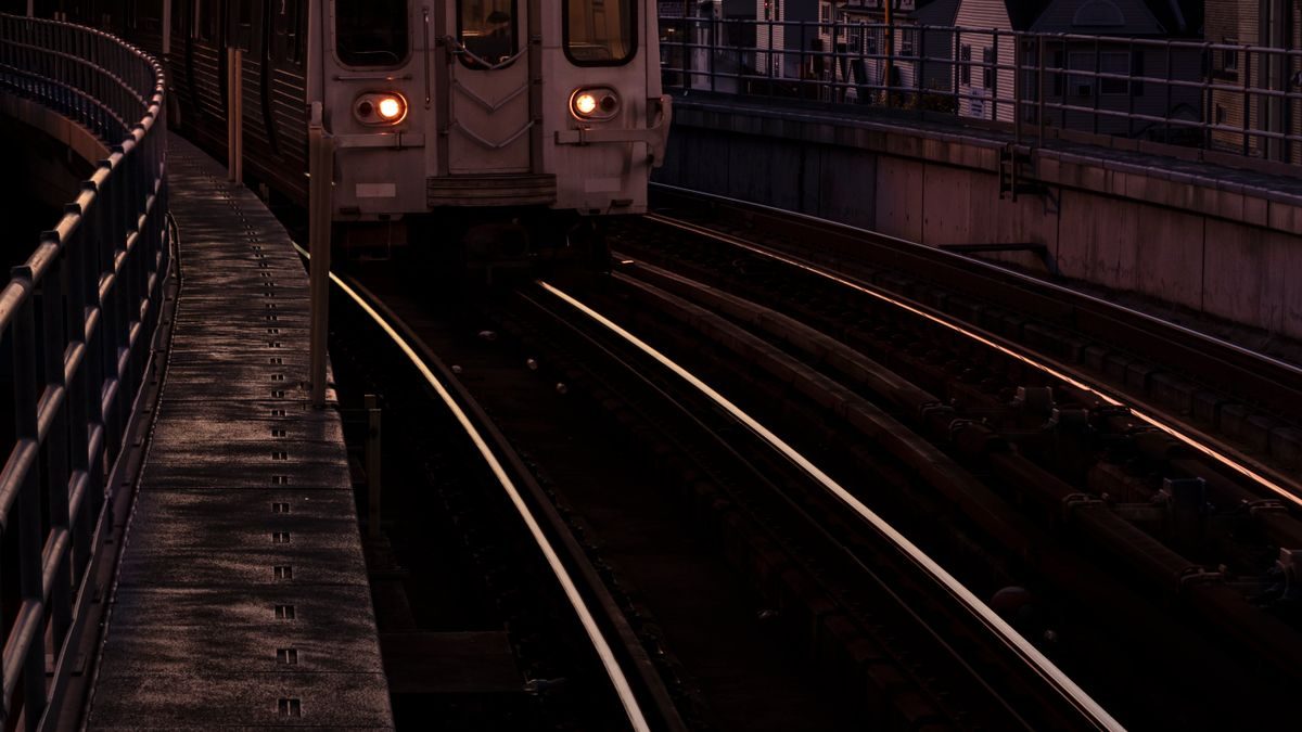 Railcar on the tracks